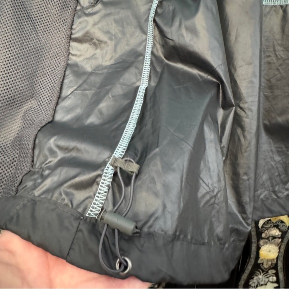 Columbia Aqua Blue Gray Windbreaker Jacket Hooded Zip Medium - Picture 5 of 8